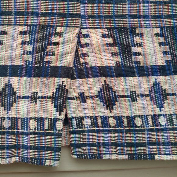 Ann Taylor Tweed Straight Skirt 304291 Dark Blue Multicolor Aztec Geo-Print - Picture 8 of 10